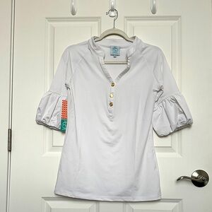 Tracy Negoshian Piper Blouse in White, Size XXS